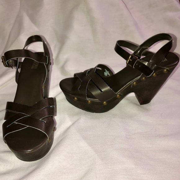 Mossimo Supply Co. Brown Leather Platform Sandal - Picture 8 of 8